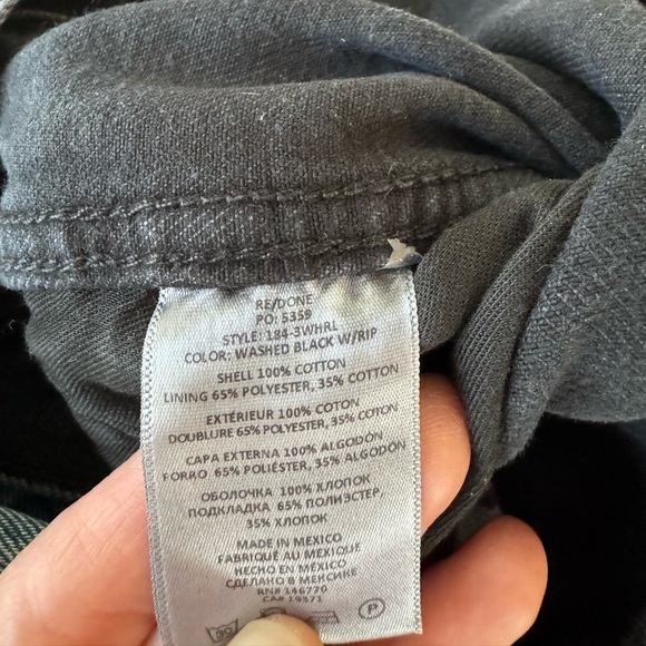 RE/DONE High Rise Jeans in Washed Black
With Rips, size 25 - Picture 3 of 8